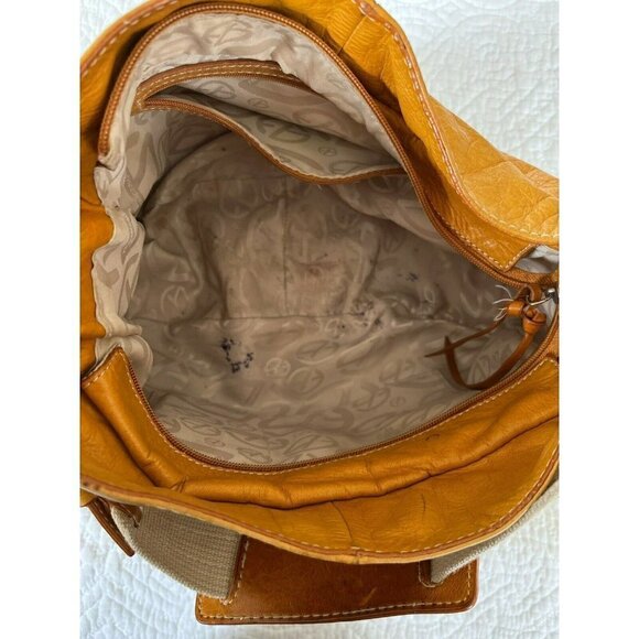 Francesco Biasia Whiskey Saddle Leather Shoulder Hobo Bag Double Front P… - Picture 11 of 12